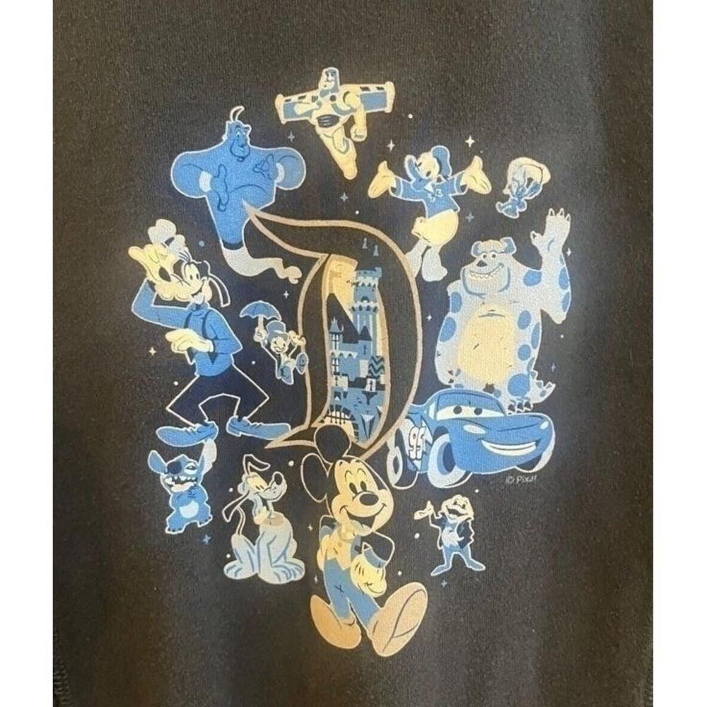 Disney Park‎ Graphic 60th Anniversary Hoodie Full Zip Sweatshirt Youth Large